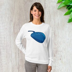 Blue Computer Mouse Womens Long Sleeve T-Shirt