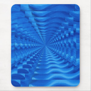 Blue Concentric Square Mousepad