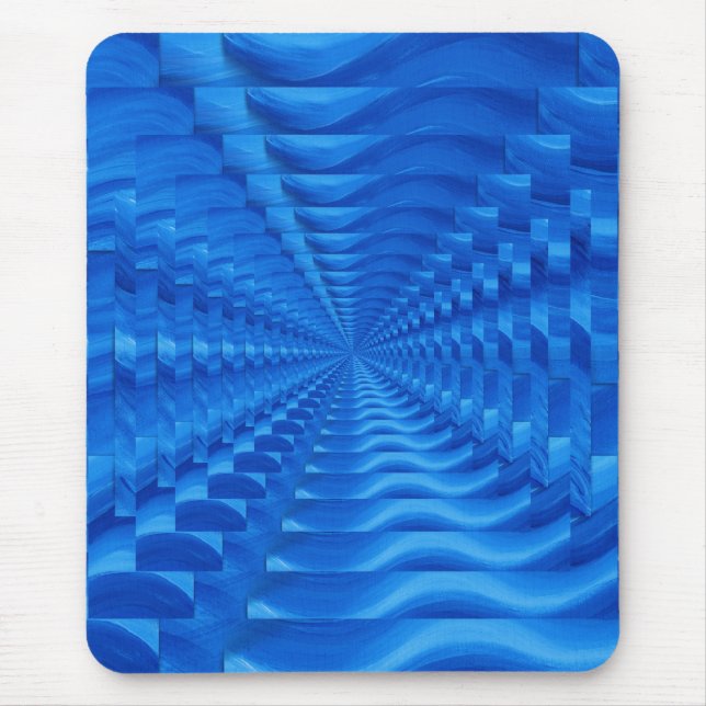 Blue Concentric Square Mousepad (Vorne)
