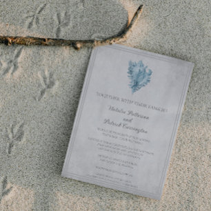 Blue Conch Muschel Hochzeitseinladung Einladung