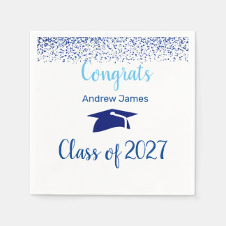 blue confetti 2027 graduation - Congrats Serviette