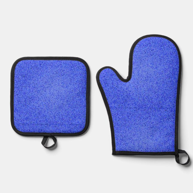 Blue Confetti Oven Mitt and Pot Holder Set (Vorderseite)