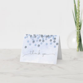 Blue Confetti Watercolor Danke-Card Dankeskarte