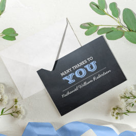 Blue Confirmation Chalkboard Vielen Dank Hinweis Dankeskarte