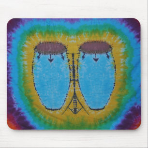 Blue Conga Drums Gefärbte Krawatte Mousepad