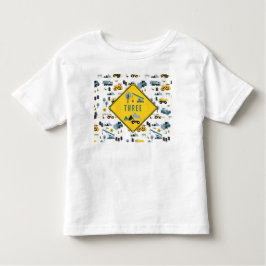 Blue Construction Trucks & Site Theme Muster Alter Kleinkind T-shirt