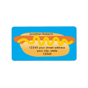 Blue Cool Funny Hot Dog Novelty Rücksendeadresse Adressaufkleber