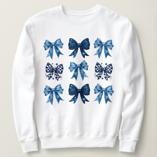 Blue Coquette Ästhetik Sweatshirt (Design vorne)