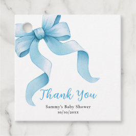 Blue Coquette Bow Baby Dusche Vielen Dank Geschenkanhänger