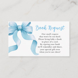 Blue Coquette Bow Baby Showbuchanfrage Begleitkarte
