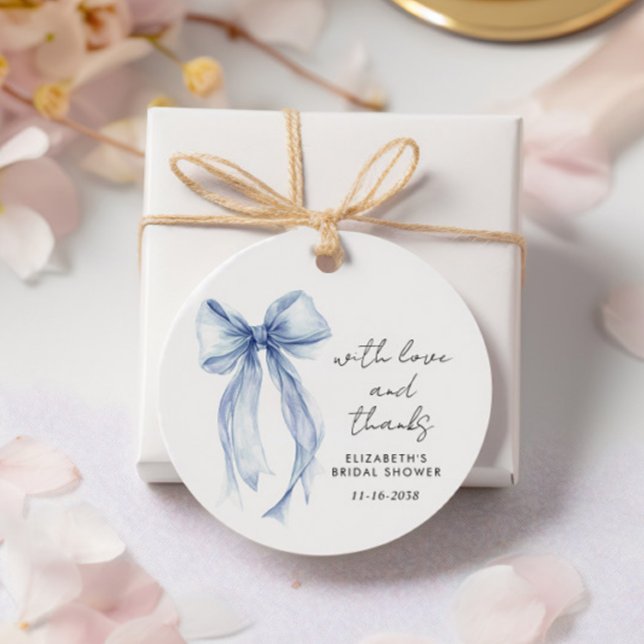 Blue Coquette Bow Brautparty Vielen Dank Geschenkanhänger (Von Creator hochgeladen)
