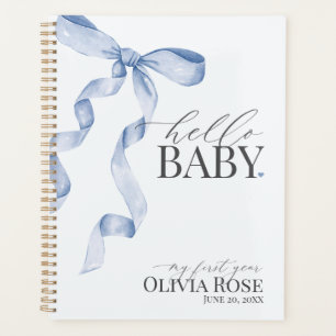 Blue Coquette Bow Girl Baby Geschenk mein erstes J Planer