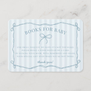 Blue Coquette Bow Pastel Duschbücher für Baby Begleitkarte