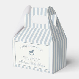Blue Coquette Bow Rocking Horse Baby Shower Geschenkschachtel