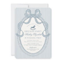Blue Coquette Bow Rocking Horse Birthday