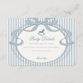 Blue Coquette Bow Rocking Horse Details Begleitkarte
