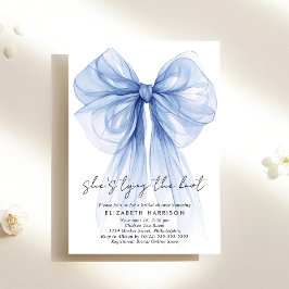 Blue Coquette Bow Watercolor Brautparty Einladung