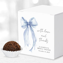 Blue Coquette Bow Watercolor Brautparty Geschenkschachtel
