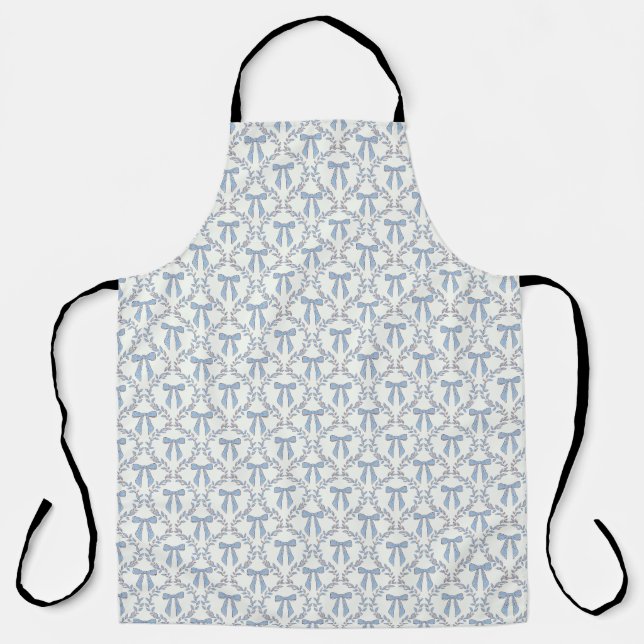 Blue Coquette Bows, Trellis, Preppy Schürze (Vorderseite)