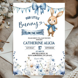 Blue Coquette Little Bunny Baby Shower Einladung