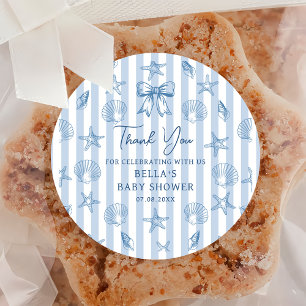 Blue Coquette Seashells Beach Sticker