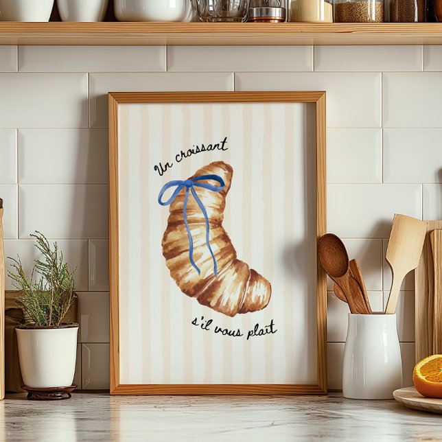 Blue Coquette Un Croissant S'il Vous Plaît Poster (Von Creator hochgeladen)