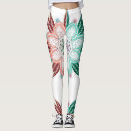 Blue Coral Mandala Blume Leggings