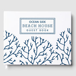 Blue Coral Pattern - Beach House Vermietung Gästebuch