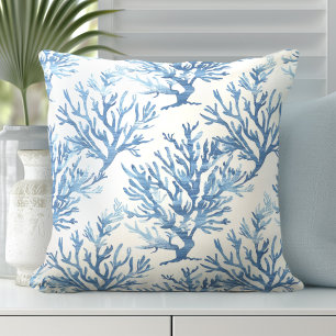 Blue Coral Pillow   Korallenwirbelkissen Kissen
