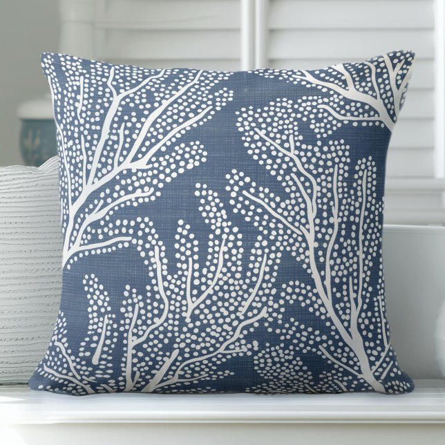 Blue Coral Pillow | Throw-Kissen für den Strand Kissen (Von Creator hochgeladen)