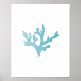 Blue Coral Reef Beach Art Print Poster
