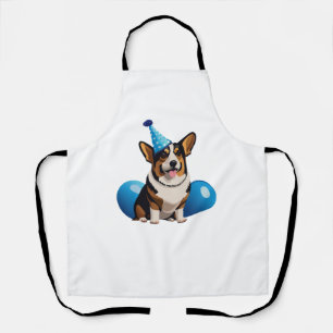 Blue Corgi Birthday Classic T - Shirt Schürze