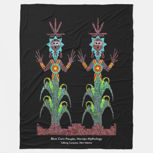 Blue Corn People, Navajo Mythology Fleecedecke (Vorderseite)