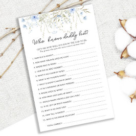 Blue Cornflower Baby Shower kennt Daddy Best