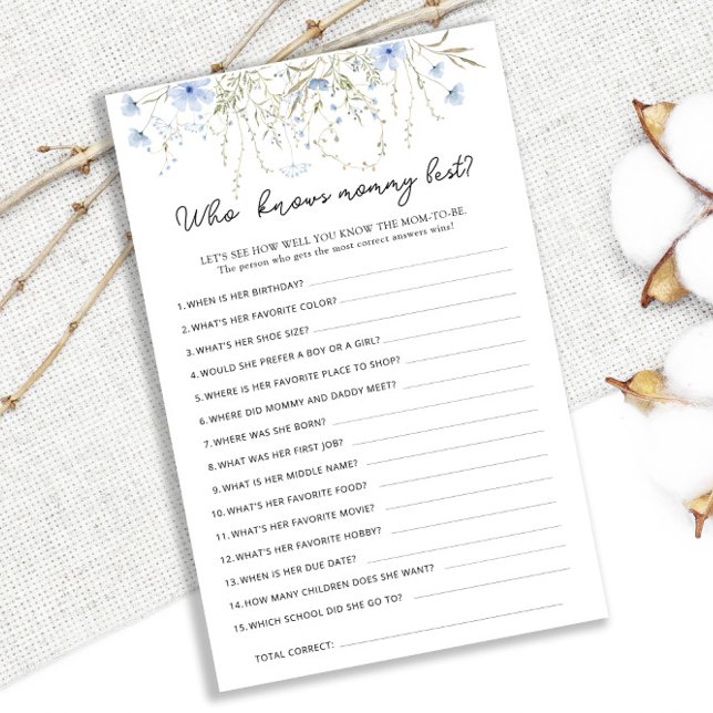 Blue Cornflower Baby Shower kennt Mommy Best (Von Creator hochgeladen)