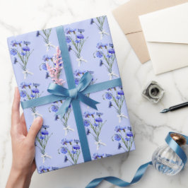 Blue Cornflower Bouquets Geschenkpapier