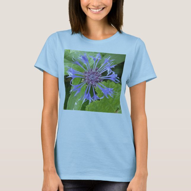 Blue Cornflower Ladys T Shirt (Vorderseite)