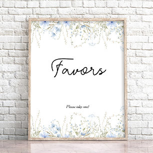 Blue Cornflower Wildblume Baby Duschfavoriten Poster