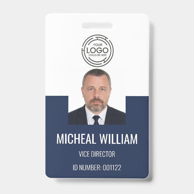 Blue Corporate ID Abzeichen Ausweis (Vorderseite)