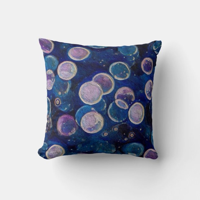 Blue Cosmic Orbs Kissen (Vorderseite)