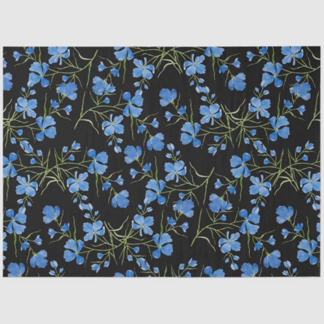 Blue Cosmos Flowers Seidenpapier (Vorderseite)