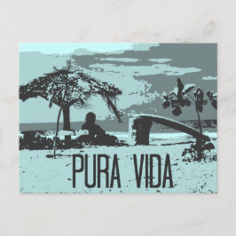Blue Costa Rica Pura Vida Surfer Postkarte