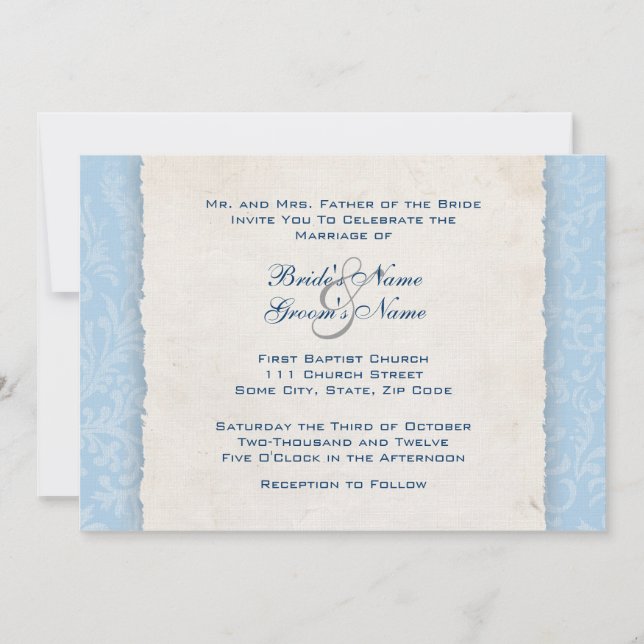 Blue Country Foto Hochzeitseinladung Einladung (Vorderseite)