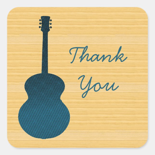 Blue Country Gitarre Danke Stickers (Vorderseite)