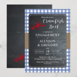 Blue Country Karos Crawfish Boil Engagement Party Einladung