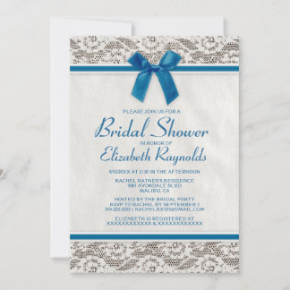 Blue Country Lace Bridal Dusche Einladungen