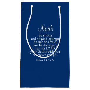 Blue Courage Bible Verse Individuelle Name Einfach Kleine Geschenktüte