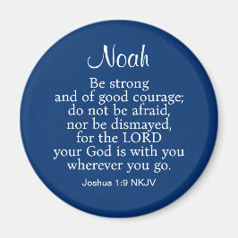 Blue Courage Bible Verse Individuelle Name Einfach Magnet