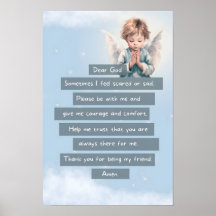 Blue Course Child Prayer Poster