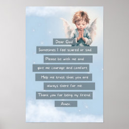 Blue Course Child Prayer Poster